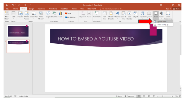 why am i not able to insert a youtube movie into powerpoint for office 365 for mac